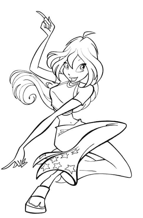 coloriage winx leve le doigt